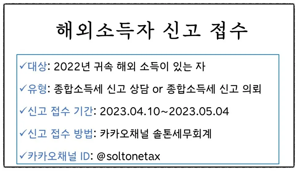 <공지: 22년 귀속 해외소득 종합소득세 신고 안내>