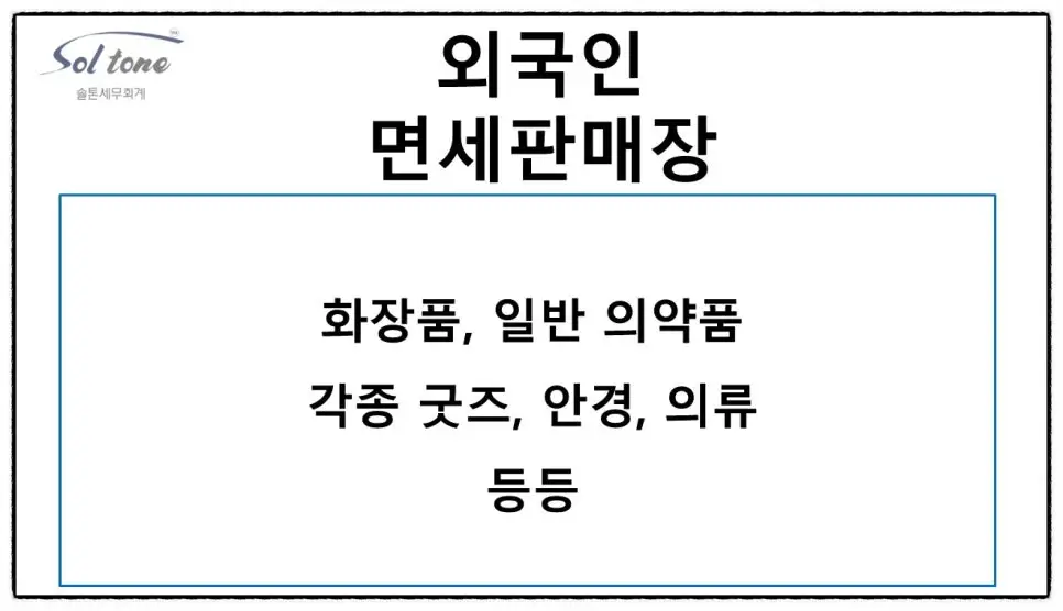 <면세판매장 지정증, 택스프리, 택스리펀드 : 외국인관광객면세>